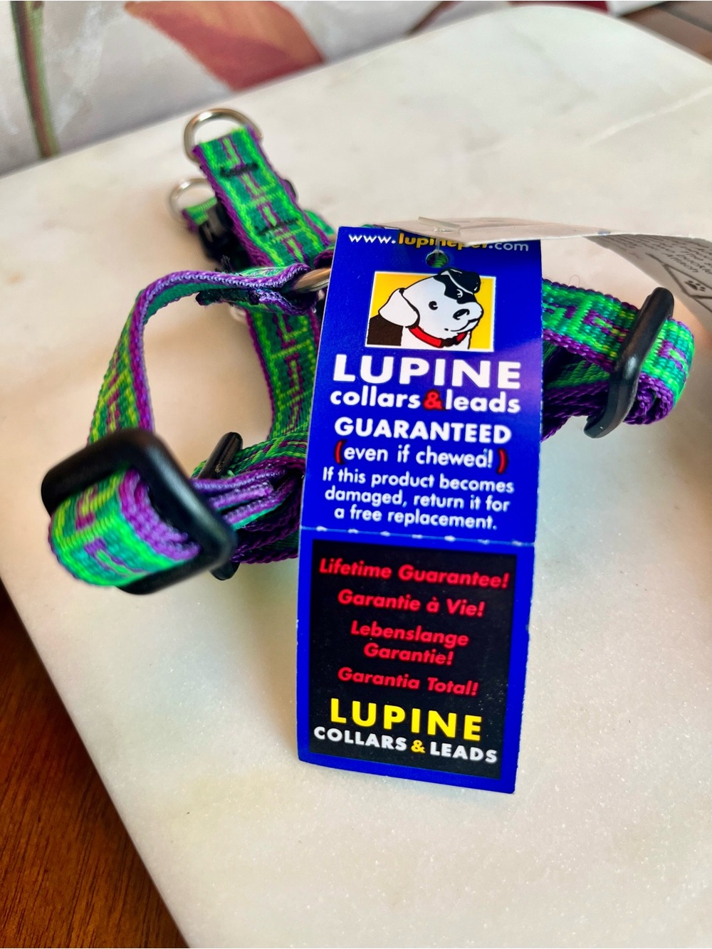 Lupine 1/2β Step-In Dog Harness - 10β-13β Adjustable - Green/Purple Color (NWT) - Picture 3 of 6